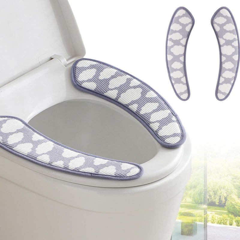 Iensen Thick and Warm Toilet Seat Cover – Washable, Reusable Cushion with TPR Adhesive & Cloud Pattern for Extra Comfort & Insulation (Blue) - Image 1
